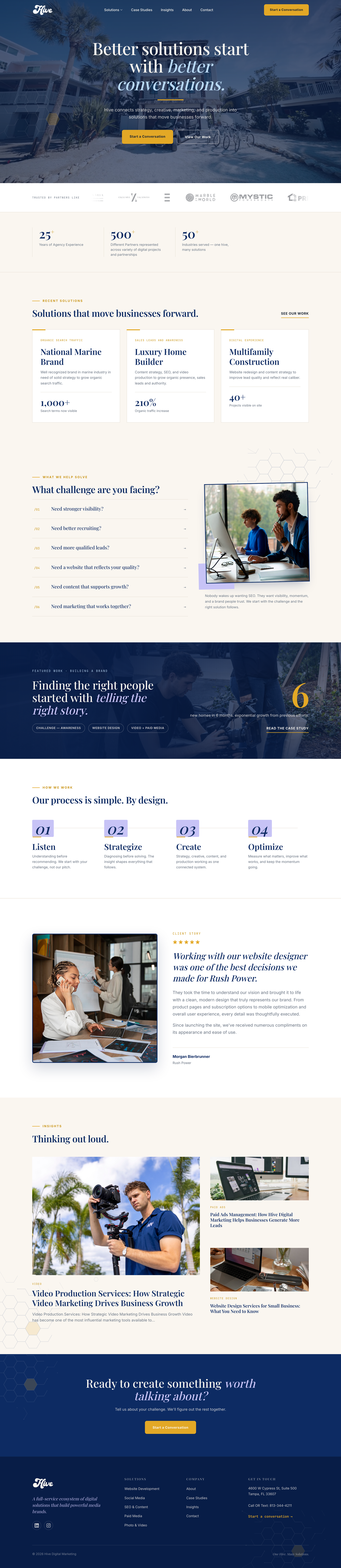 Redesigned Hive homepage